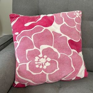 Pink Floral Throw Pillow 19” x 19” - Florence Broadhurst